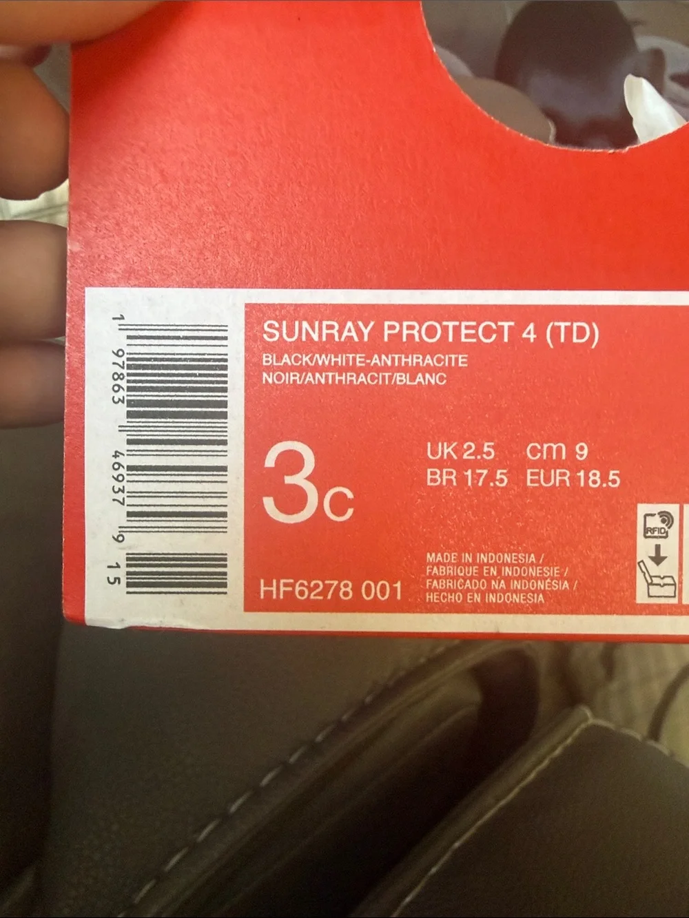 Nike Black Sunray Protect 4 Baby/Walker Sandals